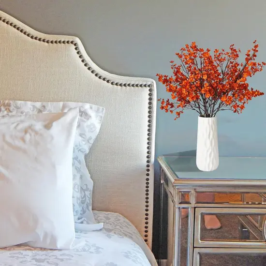 Orange Artificial Baby&rsquo;s Breath Flowers 6 Bundles {3}