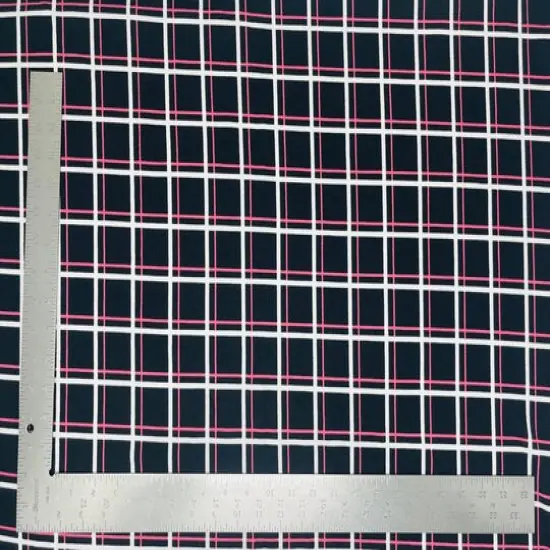 1 Yard Liverpool Knit Floral Print Fabric, Stretch Crepe Texture for Elegant Apparel & Crafts 58"-60" Width Black/Pink {1}