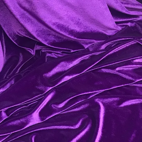 1 Yard Stretch Velvet Fabric Luxury Soft 4-Way Stretch Fashion Costume 58/60" Width Dark Purple {1}