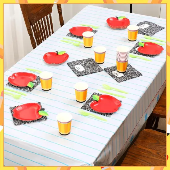 146 Pcs Back to School Decoration Apple Paper Plates {2}