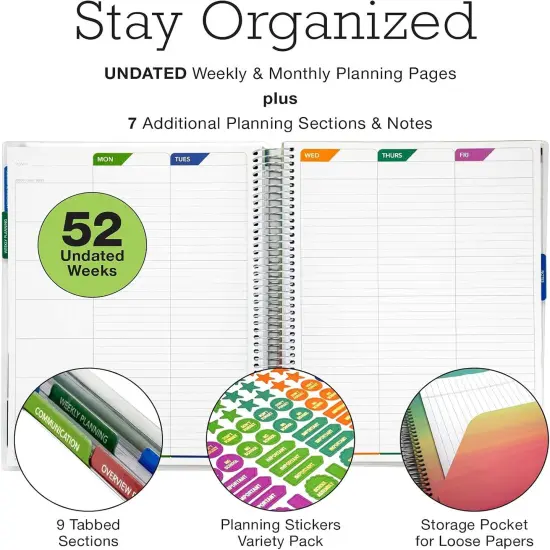 7 Periods Teacher Planner - 8.5x11 (Spring Floral) {3}