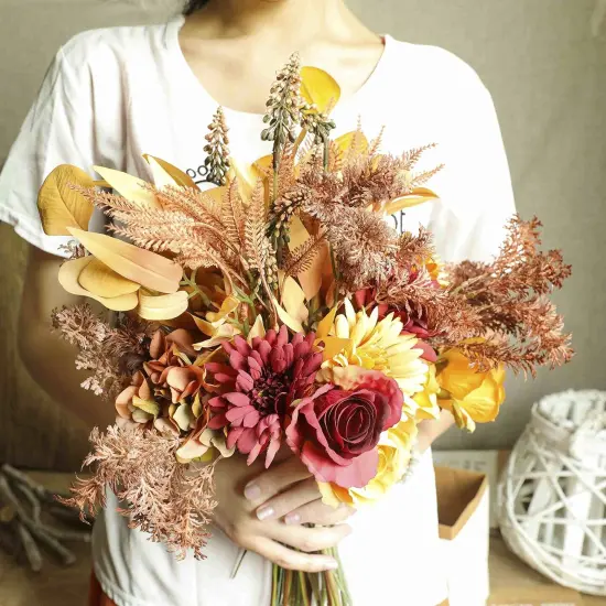 2pcs Boho Style Artificial Flower Bouquets {4}