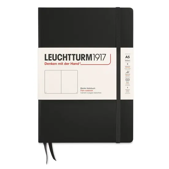 Leuchtturm1917 Blank Hardcover Notebook - Black, 5-3/4" x 8-1/4" {1}