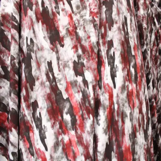 1 Yard Red Gray Camo Print Stretch Knit Fabric for Fitness Gear Performance Costumes Swim Projects 58/60 Inch Width {4}