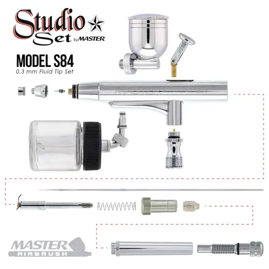 Master G64 Studio Airbrush Set with 6 Different Airbrush Models (2 Gravity Feed, 3 Siphon Feed, 1 Side Feed) {5}