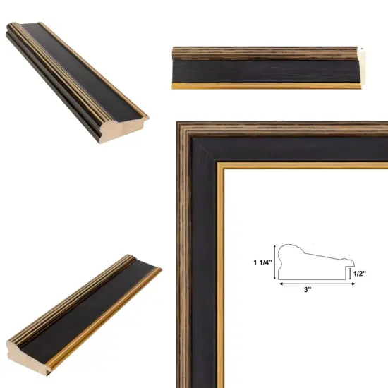 Wide Black Antique Gold Picture Frame 8x10 frame {4}