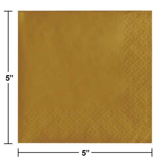 1200 pc Bulk Glittering Gold Beverage Napkins 2 ply {2}