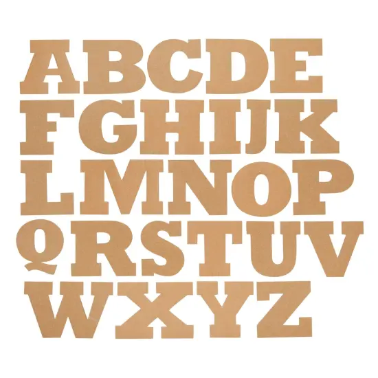 104 Piece Unfinished Cardboard Alphabet Letters for DIY Crafts, Classrooms Projects (3x3 In) Brown {1}