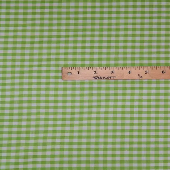 1 Yard Lime Green 1/8&Prime; Gingham Checkered Poly Cotton Fabric Lightweight Sewing Material 58/59 Inch Wide {2}