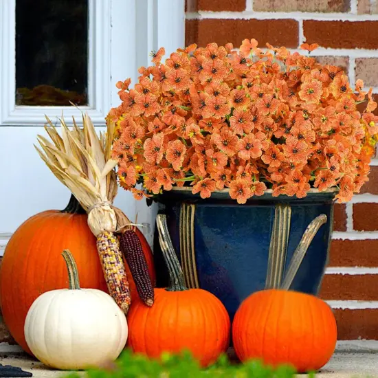 24 Bundles Artificial Fall Flowers for Outdoors {5}