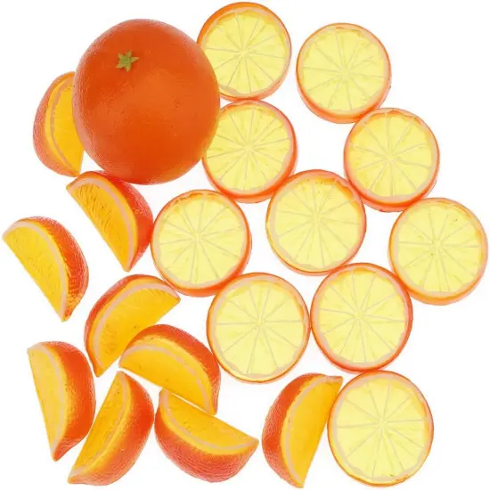 19 Pcs Artificial Fake Orange & Slices Blocks Set {2}