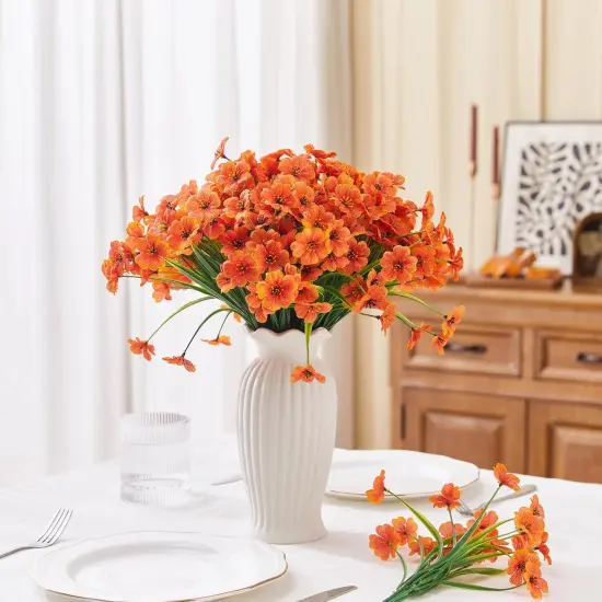 16 Bundles Orange Artificial Fall Flowers {3}