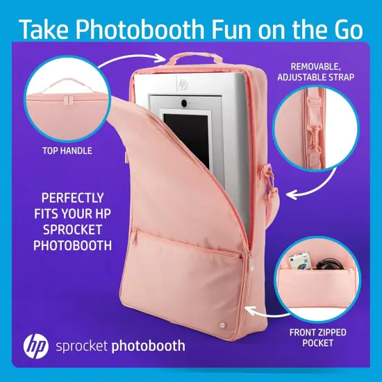 HP Premium Carrying Padded Storage Case w/Removable Shoulder Strap for Sprocket Photobooth (Pink) {4}