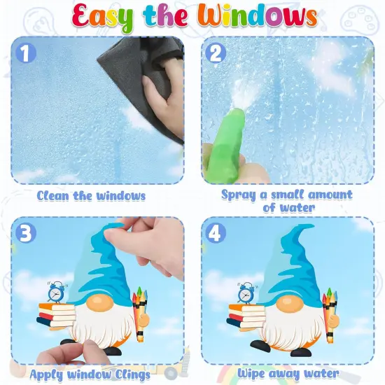 9 Sheets Welcome Back to School Window Clings {3}