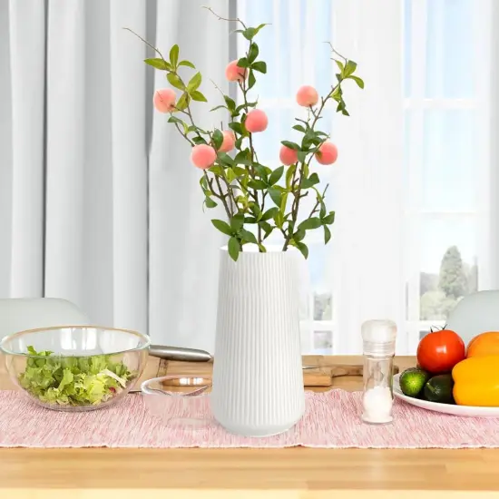 3 Bunches 27.5inch Artificial Peach Branches Faux Fruit Realistic {3}