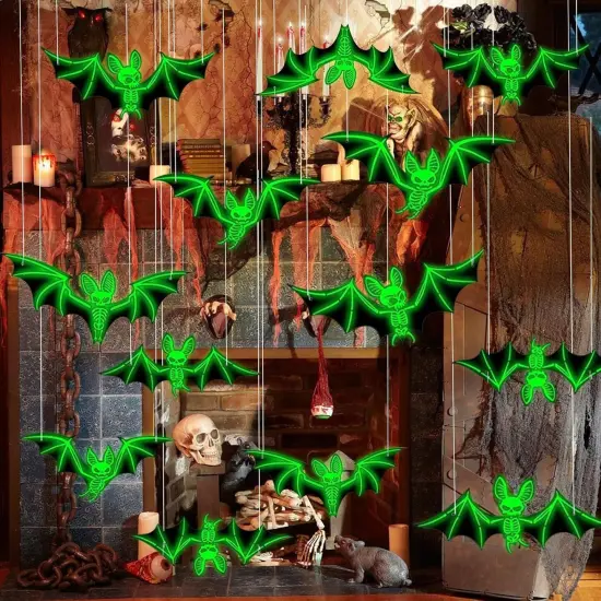 16 Pcs Outdoor Hanging Bats for Halloween {5}