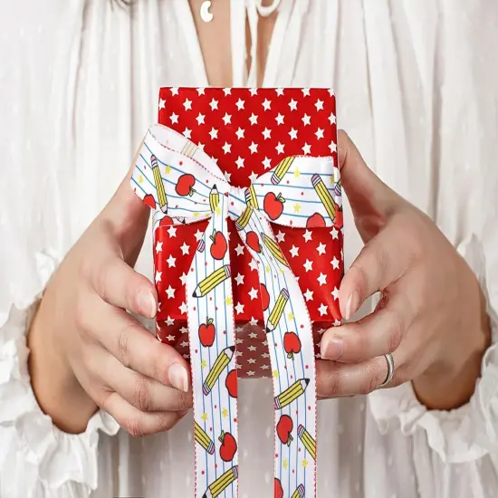 2 Rolls 10 Yards Back to School Wired Edge Ribbon {2}