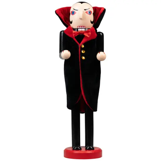 Northlight Vampire Wooden Halloween Nutcracker - 14" - Black and Red {3}