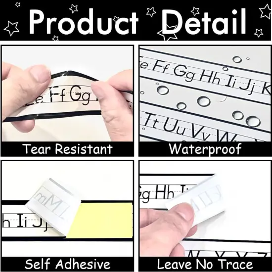 36 Pieces Alphabet Letters Desk Strips Manuscript {3}