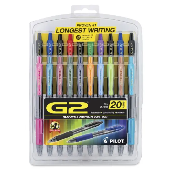 Pilot G2 Gel Pen Set - Assorted Colors, 0.7mm, Wallet Set of 20 {2}