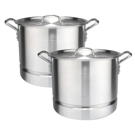 3 Piece Aluminum Stock Pot Set with Steamer - 24Qt, 32Qt, 40Qt {2}