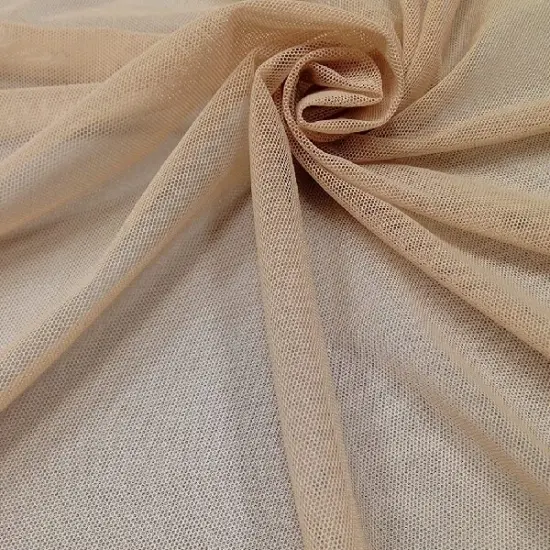 1 Yard Micro Stretch Mesh Nude Fabric, 100% Polyester, 60" Wide DK Nude {1}