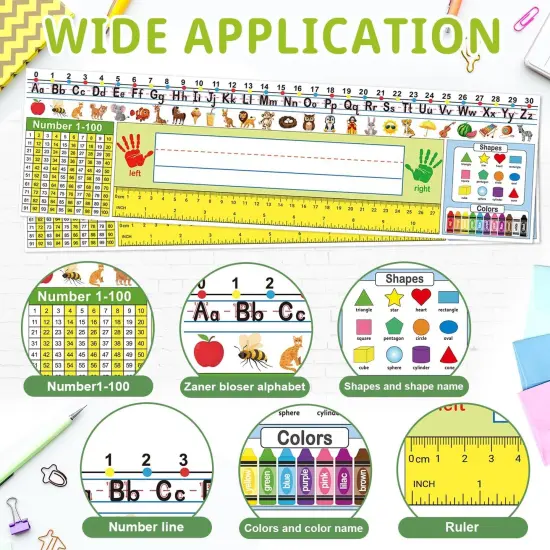 36 Pack Self Adhesive Name Tags for Classroom Alphabet Letters - Yellow {4}