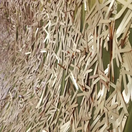 1 Yard Gold Long Teardrop Sequins on Black Mesh Fabric 50/52 Inch Width {3}