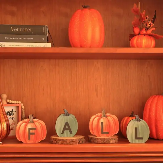 Pumpkin Wood Sign Halloween Decorations {3}