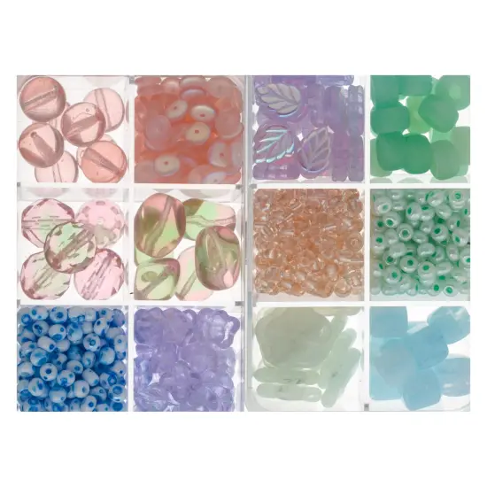 John Bead Mixed Czech Glass Beads Box, 200g Soft Glow {3}