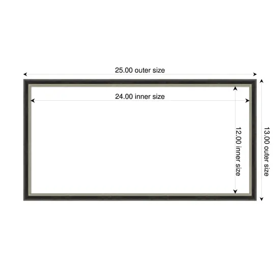 Theo Narrow Framed Dry Erase Magnetic Board Black Silver {4}