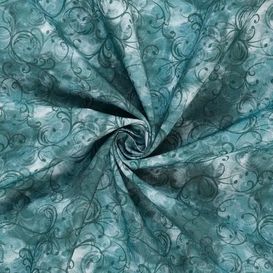 Mook Fabrics Elegance Cotton Fabric [45 in. Wide] - By The Yard Teal {2}