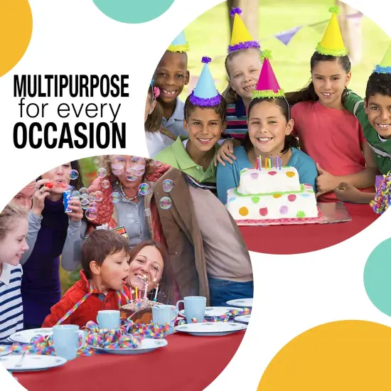  Party Solids 54" x 300' Plastic Table Cover Roll with Slide Cutter &ndash; Cut-to-Size Dispenser Box &ndash; Makes Up to 36 Disposable 8' Rectangle Tablecloths by Exquisite Red {6}