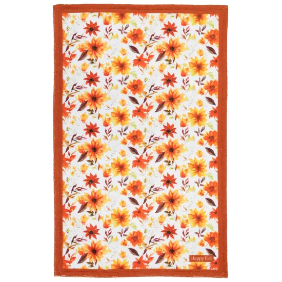 Northlight Hello Autumn and Floral Fall Harvest Kitchen Tea Towels - 26" - Set of 2 Multi {5}