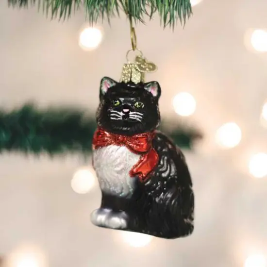 Old World Christmas 3.5 Inch Tuxedo Kitty Christmas Tree Ornament , Black Cat Regal {3}