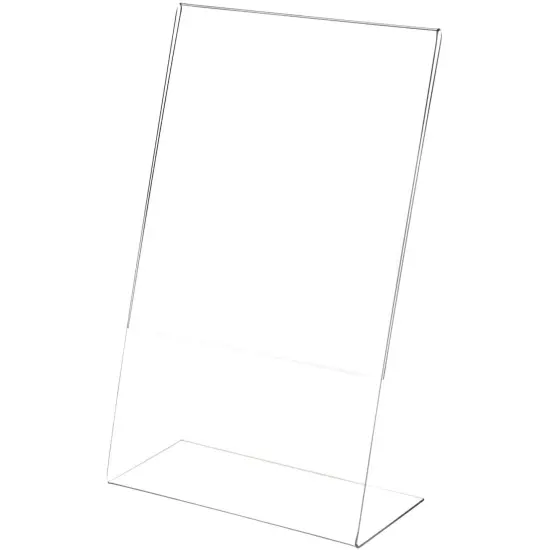 Plymor Clear Acrylic Sign Display / Literature Holder (Angled), 8.5" W x 14" H {1}