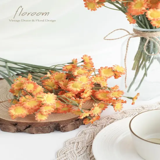24pcs Burnt Orange Small Artificial Flowers {4}