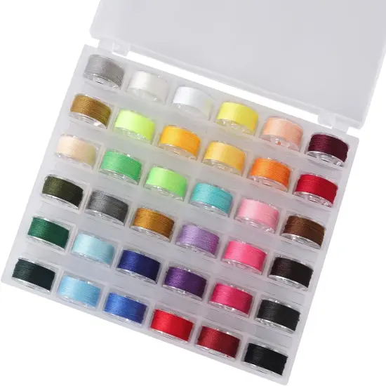 36Pcs Bobbins and Sewing Threads with Bobbin Case(Multi-Color) {2}