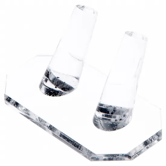 Plymor Clear Acrylic Ring Finger Display, Double, 3.75" W x 2.25" D x 1.75" H {1}
