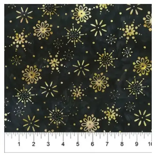 Banyan 83021-99 - DECK THE HALLS SNOWFLAKES - Black 45" Fabric Per Yard {1}