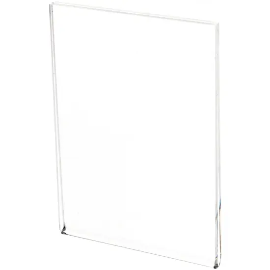 Plymor Clear Acrylic Folder-Style Sign Display Holder / Postcard Protector, 3.5" W x 5" H {1}