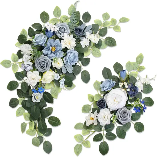 Pack of 2 Wedding Arch, Artificial Flowers, Wedding Decor (Blue) {1}