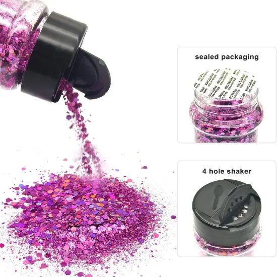 Ultra Pink Holographic Craft & Beauty Glitter {6}