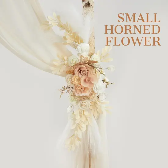 Welcome Sign Floral Swag Beige Arch Flowers {3}