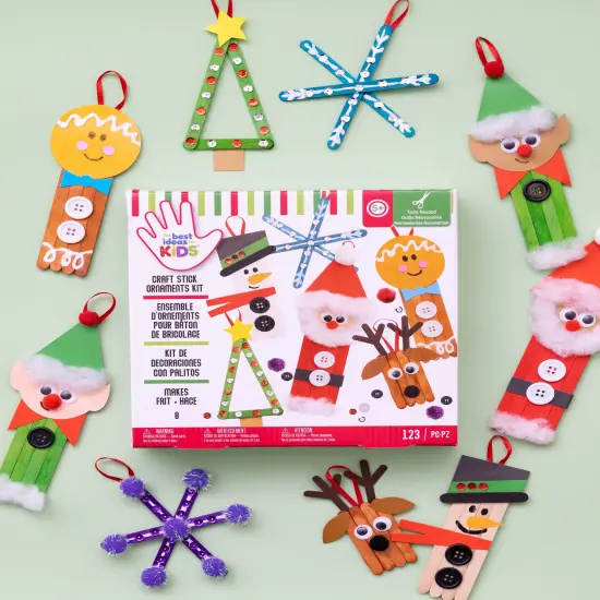 Colorbok Kids Christmas PDQ 4/Pkg-Holiday Popsicle Stick Ornament {4}