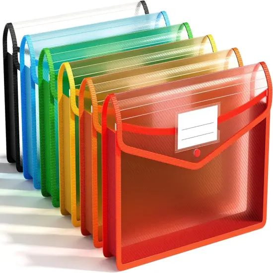 6 Pack Plastic Expanding File Folder {1}