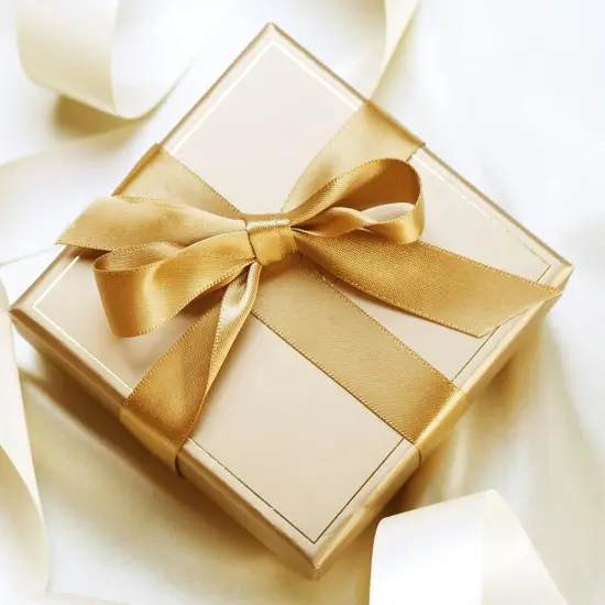 2 Rolls Champagne Gold Satin Ribbon {2}