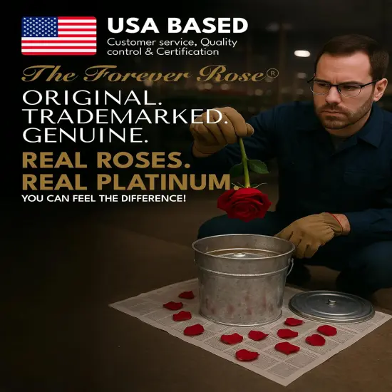 Preserved Rose in Clear Glass Bud Vase and Luxury Gold Gift Box {3}