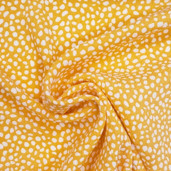 1 Yard Rayon Crinkle Mustard or Ivory Woven Fabric, 50/52&Prime; Wide 100% Rayon {2}