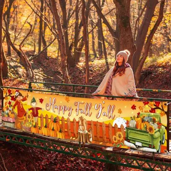 Fall Y'all Party Banner - Happy Fall Decorations {3}